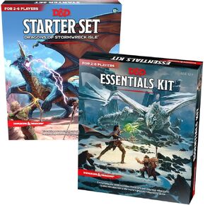Dungeons and Dragons Starter Bundle - Learn to Play with The D&D Essentials Kit and D&D Starter Set: Dragons of Stormwreck Isle