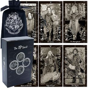 Atesswy 80 Movie Art Tarot Cards لعشاق الأفلام ، الحجم القياسي (4.75 "× 2.75") مع حقيبة مخملية الرباط