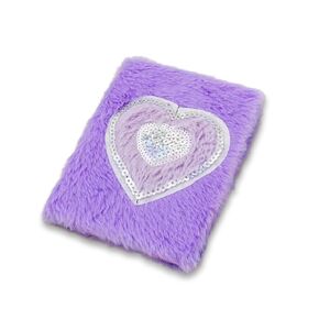 Wishlotus Plush Bookor ، 5.5 "× 4.1" مجلة صغيرة للمجلة Book Heart Teerty Cute Notebook 80 صفحة مجلة للنساء Palm Diary للكتابة في أي وقت ، في أي مكان (الأرجواني)