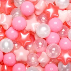 Ball Pit Balls 500 PCS Play Balls for Babies, Small Balls Stars for Kids Playpen Plastic Balls for Babies Ball Pool Puppy Playballs