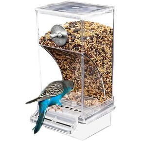 Bird Automatic Feeder Splash Proof Bird Feeder Bird Cage Accessories Bird Food Container for Parakeet Canary Cockatiel Finch