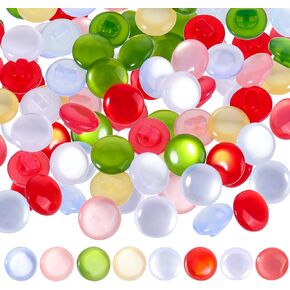 120 pcs 11mm أزرار خياطة الفطر الملونة ، أزرار خياطة شكل الفطر الراتنجات الراتنجات لؤلؤة للملابس معطف القميص بلوزة DIY الزخارف 8 ألوان