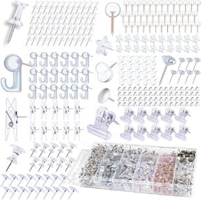 420 Pcs Push Pins Set,12 Styles Clear Push Pins,Pin Tacks,Thumb Tacks for Cork Board,Bulletin Boards Home Office Accessories