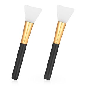 2 Pcs Silicone Face Mask Brushes Silicone Applicator Kit Mask Beauty Tool Reusable Epoxy Applicator Sticks for Mixing Epoxy Liquid Face Masks Paint Making DIY (Black)