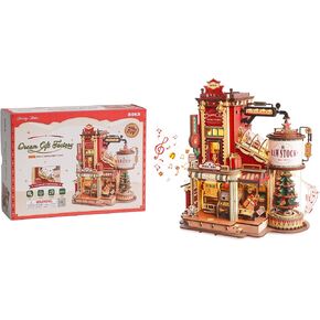 ROKR 3D Wooden Puzzle for Adult - Gift Factory Mechanical Model Kit with Music & Lights, 449pcs Adult Wooden Puzzles, DIY Building Toy for Teens & Adults