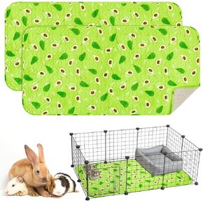 2 PCS 47 × 24 بوصة خنازير خنازير خنازير قابلة للغسل بطانة قابلة لإعادة الاستخدام امتصاص الحصير ماء غير زلة منصات الخنازير غينيا للحيوانات الصغيرة الهامستر أرنب الفئران (النمط الزاهي)