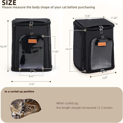 Cat Carrier, Dog Carrier, Cat Bag Carrier, Cat Travel Carrier, Soft-Sided Cat Bag Pet Carriers (Black) in Saudi Arabia