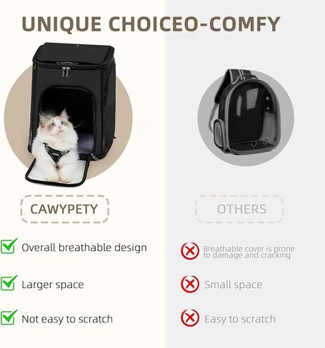 Cat Carrier, Dog Carrier, Cat Bag Carrier, Cat Travel Carrier, Soft-Sided Cat Bag Pet Carriers (Black) in Saudi Arabia