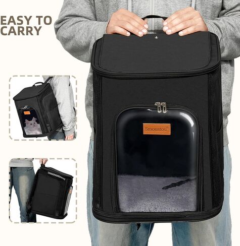Cat Carrier, Dog Carrier, Cat Bag Carrier, Cat Travel Carrier, Soft-Sided Cat Bag Pet Carriers (Black) in Saudi Arabia