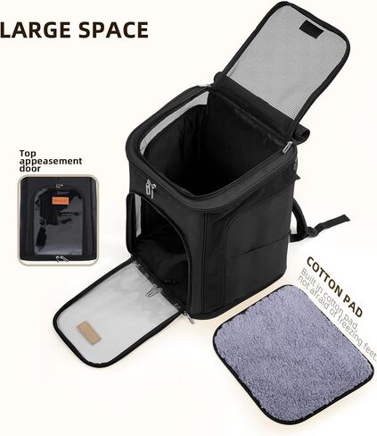 Cat Carrier, Dog Carrier, Cat Bag Carrier, Cat Travel Carrier, Soft-Sided Cat Bag Pet Carriers (Black) in Saudi Arabia