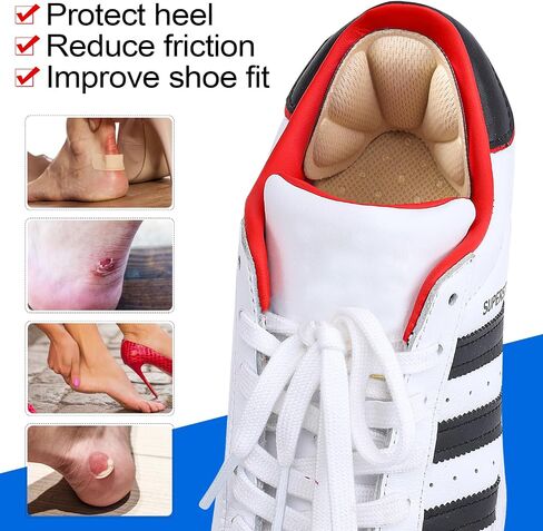 Back of Heel Cushion Pads, Adhesive Heel Grips Inserts for Women Men, Reusable Heel Guards Liners for Loose Shoes, Too Big Boots, Improve Shoe Fit in Kuwait