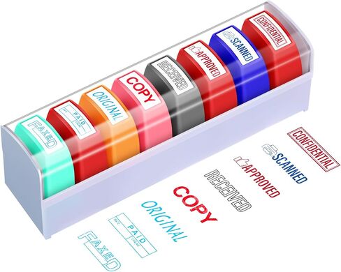 مجموعة طوابع Office Crtiin 8 PC - تمت الموافقة عليها ، مدفوعة ، نسخ ، فاكس ، مسحها ضوئيًا ، سرية ، مستلمة ، أصلية - طوابع مطاطية ذاتية ، مستطيلة للأعمال (النمط 1 ، ألوان مختلطة) in Kuwait