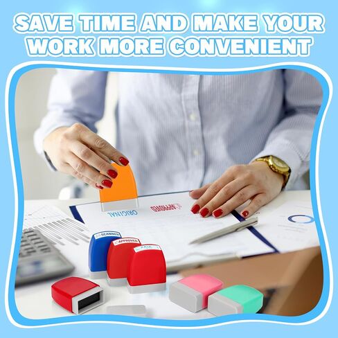 مجموعة طوابع Office Crtiin 8 PC - تمت الموافقة عليها ، مدفوعة ، نسخ ، فاكس ، مسحها ضوئيًا ، سرية ، مستلمة ، أصلية - طوابع مطاطية ذاتية ، مستطيلة للأعمال (النمط 1 ، ألوان مختلطة) in Kuwait