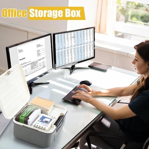 Medication Lock Box Lockable Storage Box for for Snack Foods Containers Small Lockbox with Combination Code for Medicine Safe Office Home Personal Item Travel Storage(Gray) in Kuwait