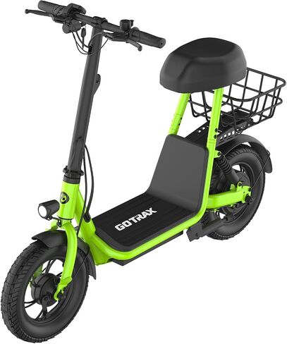 Gotrax A3 Electric Scooter with Seat for Adults, 350W Motor, 15.5MPH Top Speed, Max 9.5 Miles Range, 12" Pneumatic Tire and Height Adujustable Seat, Lightweight and Foldable for Commuting (Black) in Saudi Arabia