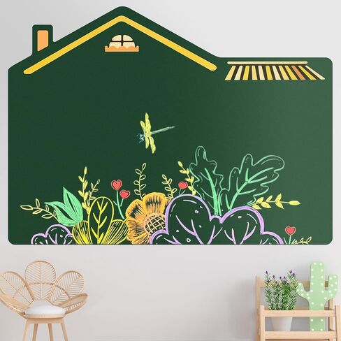 Magnetic Wall Decal for Kids, 23.6"x35" Self Adhesive Magnetics Chalkboard Wall, Magnetic Wallpaper Stickers Board with 6 Dust-Free Chalks, Stickers etc. for Kids Playroom, School, Home Decor. in Kuwait