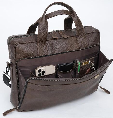Handmade Genuine Cowhide Leather Laptop Bag | Business Travel Laptop Messenger Bags in Saudi Arabia