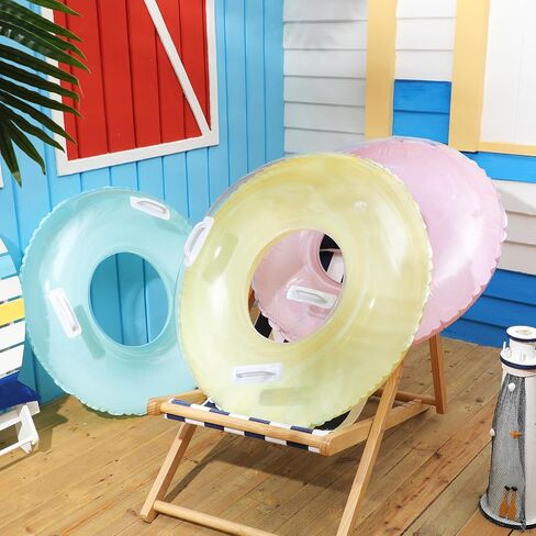 Shinyrelief 3 Pack 33 '' POOLTABLE POOLLS مع مقبض حلقات أنبوب السباحة معكرون مقبض أنابيب داخلية ، تطفو على شاطئ العزوزة الصيفية لحفلة العزوزة البالغين in Kuwait