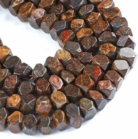 6 * 11mm 25pcs Natural Bronzite Irregular Special Cut Stone Beads Loose Beads for Jewelry DIY Making Bracelet 7.5inch in Saudi Arabia