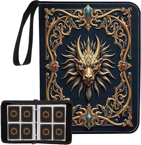 Retro Life Tree Card Binder 4-Pocket Card Holder Album 400 Pocket, Life Tree Trading Gamecards Holder Zipper Case Collector Album for Game Sports Collector Gift in Kuwait