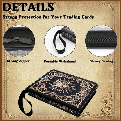 Retro Life Tree Card Binder 4-Pocket Card Holder Album 400 Pocket, Life Tree Trading Gamecards Holder Zipper Case Collector Album for Game Sports Collector Gift in Kuwait