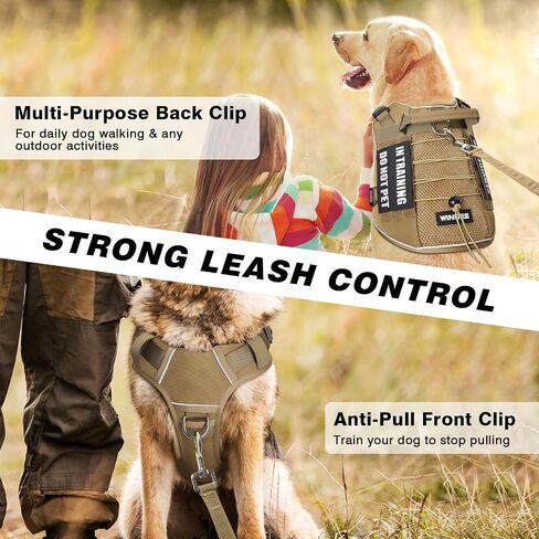 WINSEE Service Dog in Training Mesh Harness with 10 Pet Patches, Soft Air Mesh Breathable Tactical Dog Molle Vest, Reflective Military Pet Vest for Walking Hiking for Medium Dogs in Kuwait
