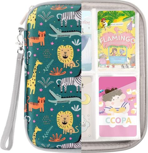 Card Holder Compatible with Yoto Player Cards,Card Binder Holder with Sleeves for Travel，80 Pockets Soft Portable Kids Card Case with Zipper fit for Player & Mini Audiobook Cards（Blue） in Saudi Arabia