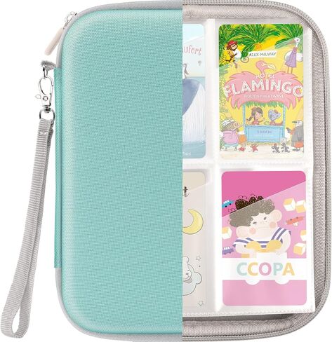 Card Holder Compatible with Yoto Player Cards,Card Binder Holder with Sleeves for Travel，80 Pockets Soft Portable Kids Card Case with Zipper fit for Player & Mini Audiobook Cards（Blue） in Saudi Arabia