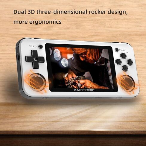 Dosnura RG351P Handheld Game Console, Retro Game Console Open Linux Tony System RK3326 Chip 64G TF Card 2500 Classic Games 3.5 Inch IPS Screen 3500mAh Battery (White New) in Saudi Arabia