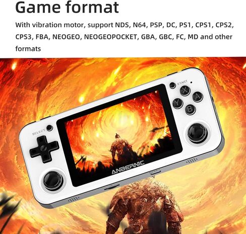 Dosnura RG351P Handheld Game Console, Retro Game Console Open Linux Tony System RK3326 Chip 64G TF Card 2500 Classic Games 3.5 Inch IPS Screen 3500mAh Battery (White New) in Saudi Arabia
