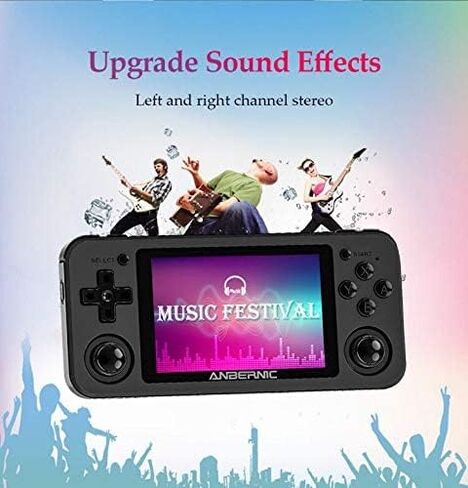 Dosnura RG351P Handheld Game Console, Retro Game Console Open Linux Tony System RK3326 Chip 64G TF Card 2500 Classic Games 3.5 Inch IPS Screen 3500mAh Battery (White New) in Kuwait