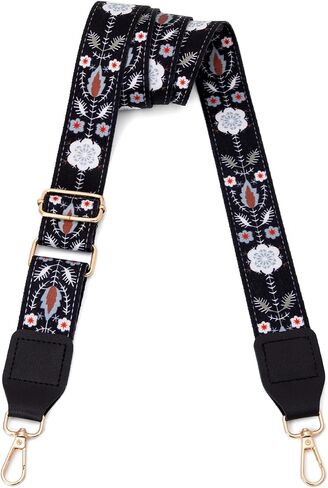 Purse Strap, 1.5" Cowhide Head Wide Shoulder Strap Adjustable Replacement,Jacquard Embroidery Crossbody Bag Straps in Saudi Arabia