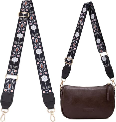Purse Strap, 1.5" Cowhide Head Wide Shoulder Strap Adjustable Replacement,Jacquard Embroidery Crossbody Bag Straps in Saudi Arabia