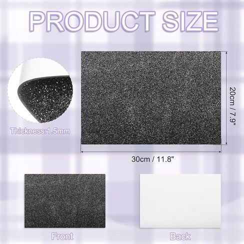 uxcell 10 Pack Yellow Glitters Foam Sheets, 8 x 12 Inch Self-Adhesive Sparkle EVA Foam Sheets Thin Foam Paper for Crafting, DIY Project, Classroom, Scrapbooking (1.5mm Thick) in Kuwait