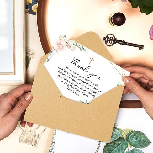 Whaline 24Pcs Funeral Thank You Card Floral Sympathy Thank You Card with Sticker Envelopes Blue Flower Bereavement Card for Memorial Service Loved Ones Celebration of Life in Saudi Arabia