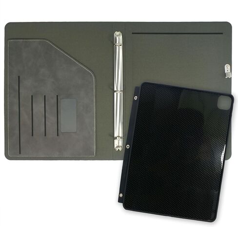 حقيبة محفظة منظم اللوح مع الموثق المكون من 3 حلويات ، مجلد ملف padfolio الموثق مع حامل اللوح القابل للإزالة ، متوافق مع 13 بوصة iPad Pro (2024) (رمادي) in Kuwait