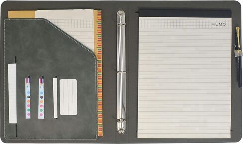 حقيبة محفظة منظم اللوح مع الموثق المكون من 3 حلويات ، مجلد ملف padfolio الموثق مع حامل اللوح القابل للإزالة ، متوافق مع 13 بوصة iPad Pro (2024) (رمادي) in Kuwait