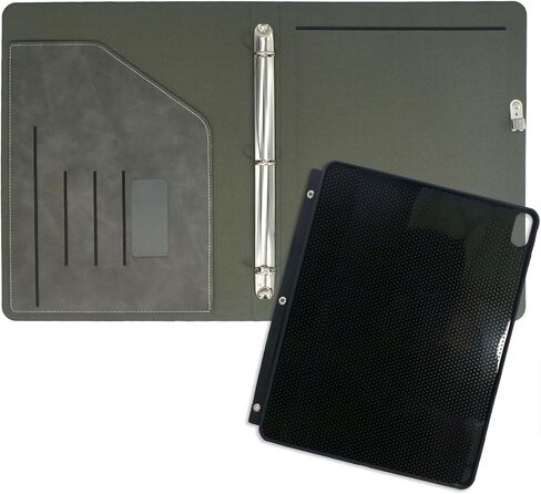 حقيبة محفظة منظم اللوح مع الموثق المكون من 3 حلويات ، مجلد ملف padfolio الموثق مع حامل اللوح القابل للإزالة ، متوافق مع 13 بوصة iPad Pro (2024) (رمادي) in Kuwait
