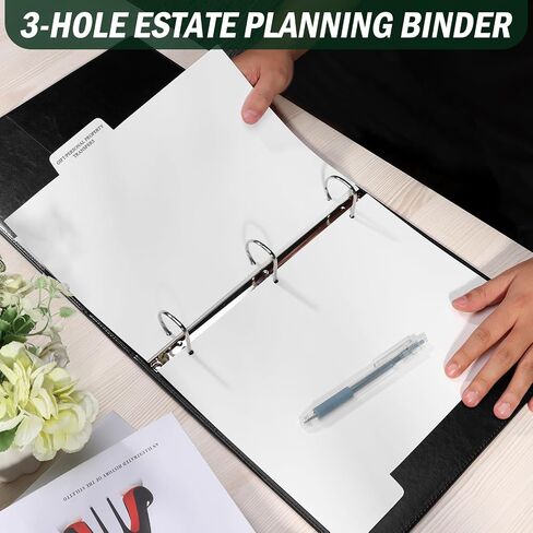 محفظة التخطيط العقاري منظم الموثق الجلود 11 * 11.5inch مؤشر التخطيط العقاري منظم العقارات مع الملصقات مواد جلدية 3 حلقة للاستخدام الشخصي للتخطيط العقاري (1) in Kuwait