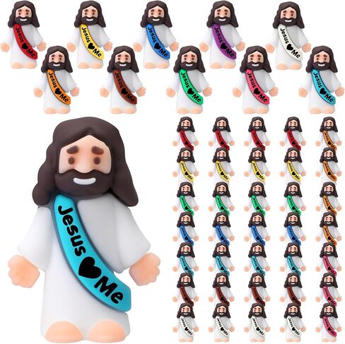 BEMEMO 50 PCS Little يسوع يرقى التصميم الأصلي من المطاط المصغر ألعاب يسوع للاختباء والبحث ، تفضل الحزب الديني ، حشائش بيض عيد الفصح ، حرفة مدرسة الأحد ، هدايا المعمودية in Saudi Arabia