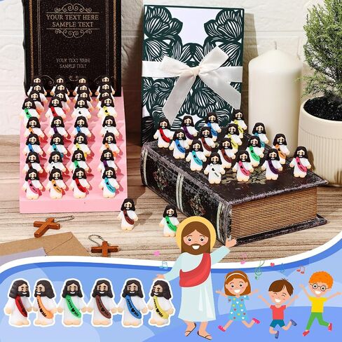 BEMEMO 50 PCS Little يسوع يرقى التصميم الأصلي من المطاط المصغر ألعاب يسوع للاختباء والبحث ، تفضل الحزب الديني ، حشائش بيض عيد الفصح ، حرفة مدرسة الأحد ، هدايا المعمودية in Saudi Arabia