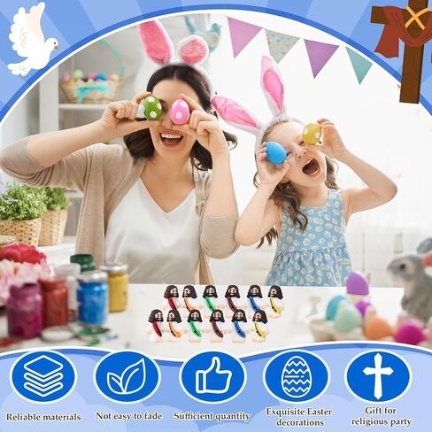 BEMEMO 50 PCS Little يسوع يرقى التصميم الأصلي من المطاط المصغر ألعاب يسوع للاختباء والبحث ، تفضل الحزب الديني ، حشائش بيض عيد الفصح ، حرفة مدرسة الأحد ، هدايا المعمودية in Saudi Arabia