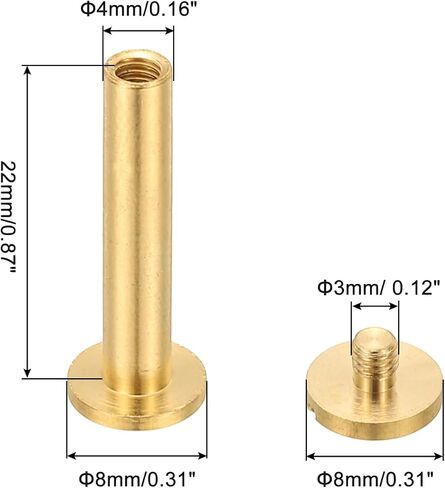 براغي Patikil Chicago ، 20 مجموعة m4x22mm نحاس شيكاغو برغي فيليبس الربط in Kuwait