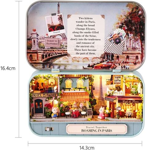MAGQOO 3D Wooden Dollhouse Miniature DIY Doll House Kit with Furniture,1:24 DIY Box Theater Kit (Roaming in Paris) in Kuwait