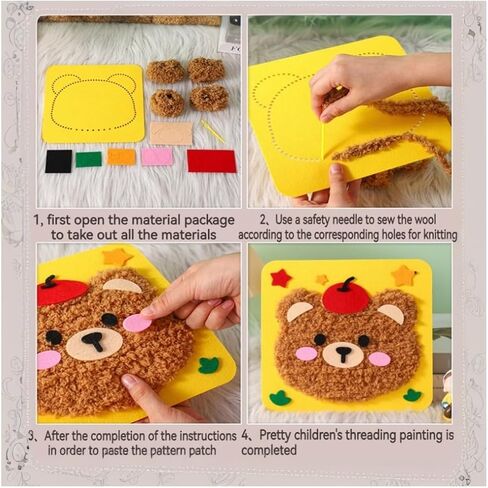 ZMDHAYSH DIY Cartoon Animal Felt Craft Kit,Sewing Needle and Thread Painting,Toddler Arts and Crafts for Kids Preschool,Educational Toys Sewing Kit for Kids 3-12,Arts and Crafts Supplies for Kids in Saudi Arabia