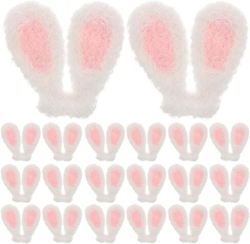 ABOOFAN Plush Rabbit Ear, 20pcs Easter Mini Bunny Ears Rabbit Ears Charms Hairpin Hair Clip Rabbit Ear Headwear Ornament for DIY Hat Headband Making Accessories White in Kuwait