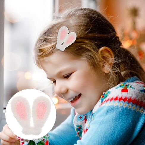 ABOOFAN Plush Rabbit Ear, 20pcs Easter Mini Bunny Ears Rabbit Ears Charms Hairpin Hair Clip Rabbit Ear Headwear Ornament for DIY Hat Headband Making Accessories White in Kuwait