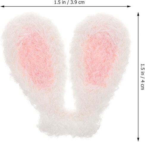 ABOOFAN Plush Rabbit Ear, 20pcs Easter Mini Bunny Ears Rabbit Ears Charms Hairpin Hair Clip Rabbit Ear Headwear Ornament for DIY Hat Headband Making Accessories White in Kuwait