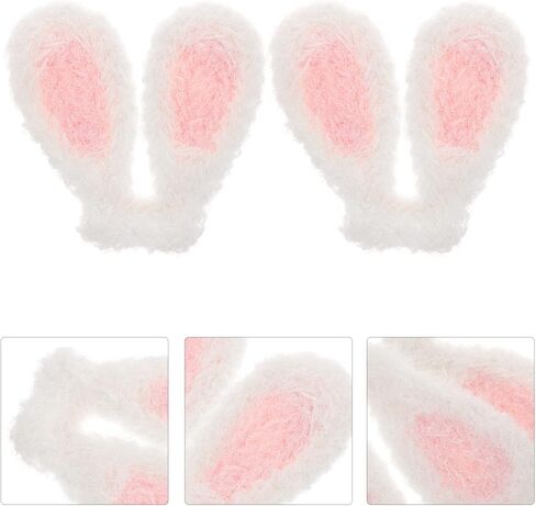 ABOOFAN Plush Rabbit Ear, 20pcs Easter Mini Bunny Ears Rabbit Ears Charms Hairpin Hair Clip Rabbit Ear Headwear Ornament for DIY Hat Headband Making Accessories White in Kuwait
