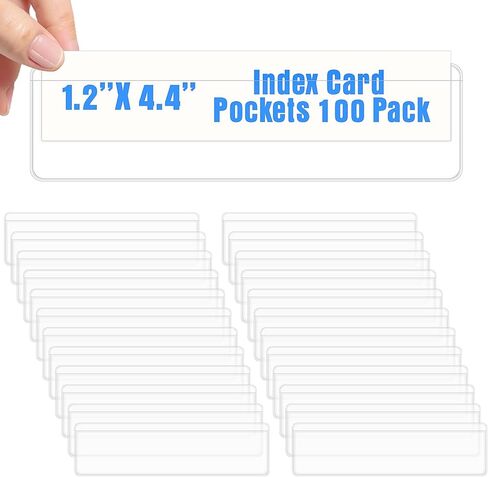 تلبية 100 PCS 4.3 "X 1.2" Clear Label حامل الجيوب اللاصقة الجرف بطاقة الجرف in Kuwait